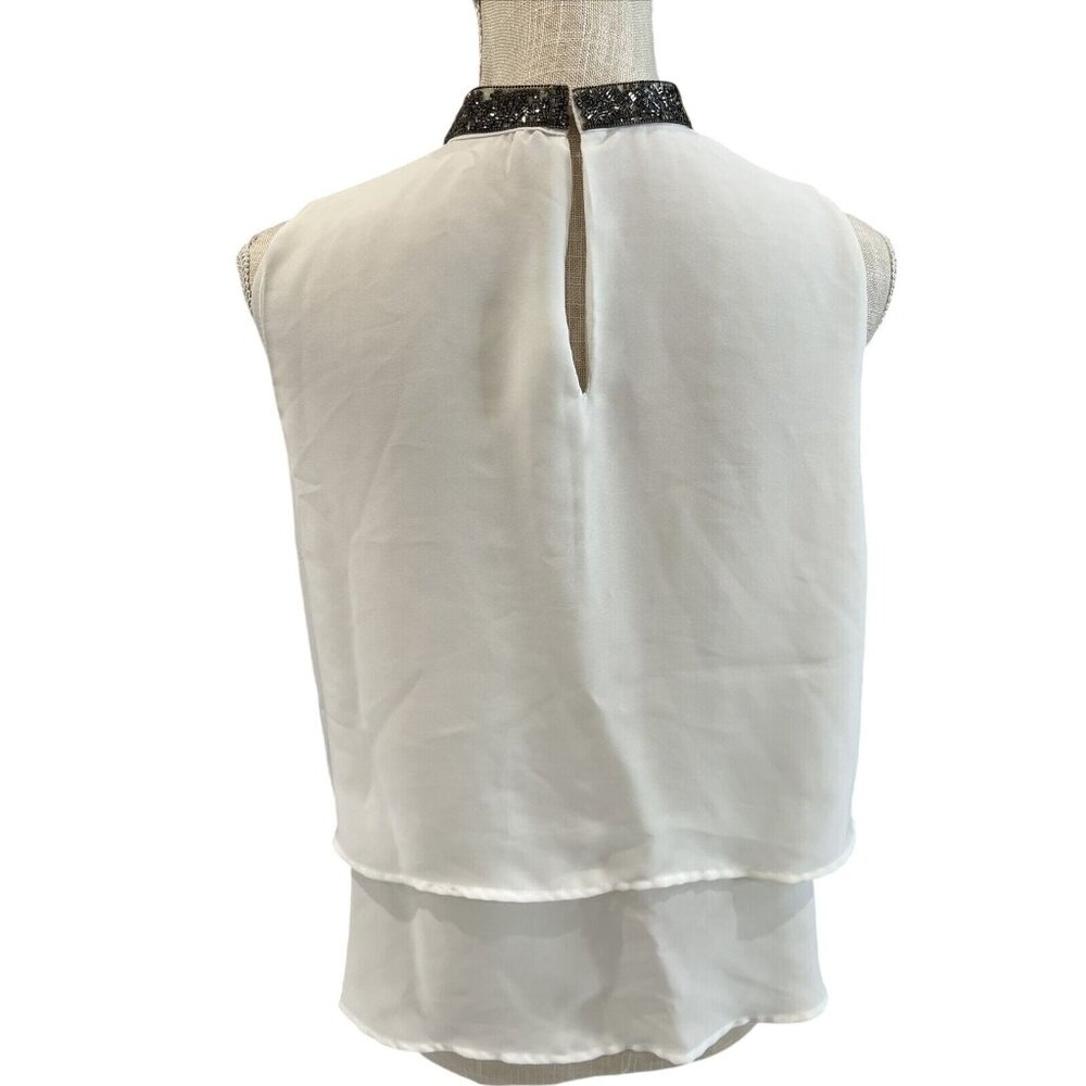 Zara Basic Collection White Layered Sleeveless Bl… - image 5